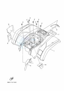 YFM450FWBD KODIAK 450 EPS (BHT1) drawing REAR FENDER