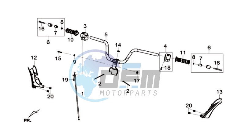 STEERING / BRAKE LEVERS CPL.  L/R