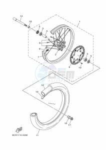 YZ250 (BCRD) drawing FRONT WHEEL