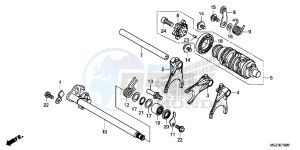 CBR500RAD CBR500R ABS UK - (E) drawing GEARSHIFT DRUM