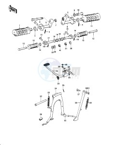 S3 A [MACH II] (A) 400 [MACH II] drawing FOOTRESTS_STANDS_BRAKE PEDAL -- 74-75 S3_S3-A- -