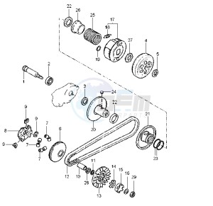 YQ AEROX 50 drawing CLUTCH