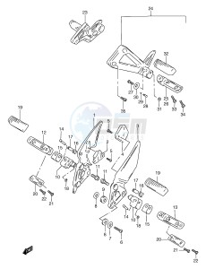 GSF1200 (E2) Bandit drawing FOOTREST (MODEL T)