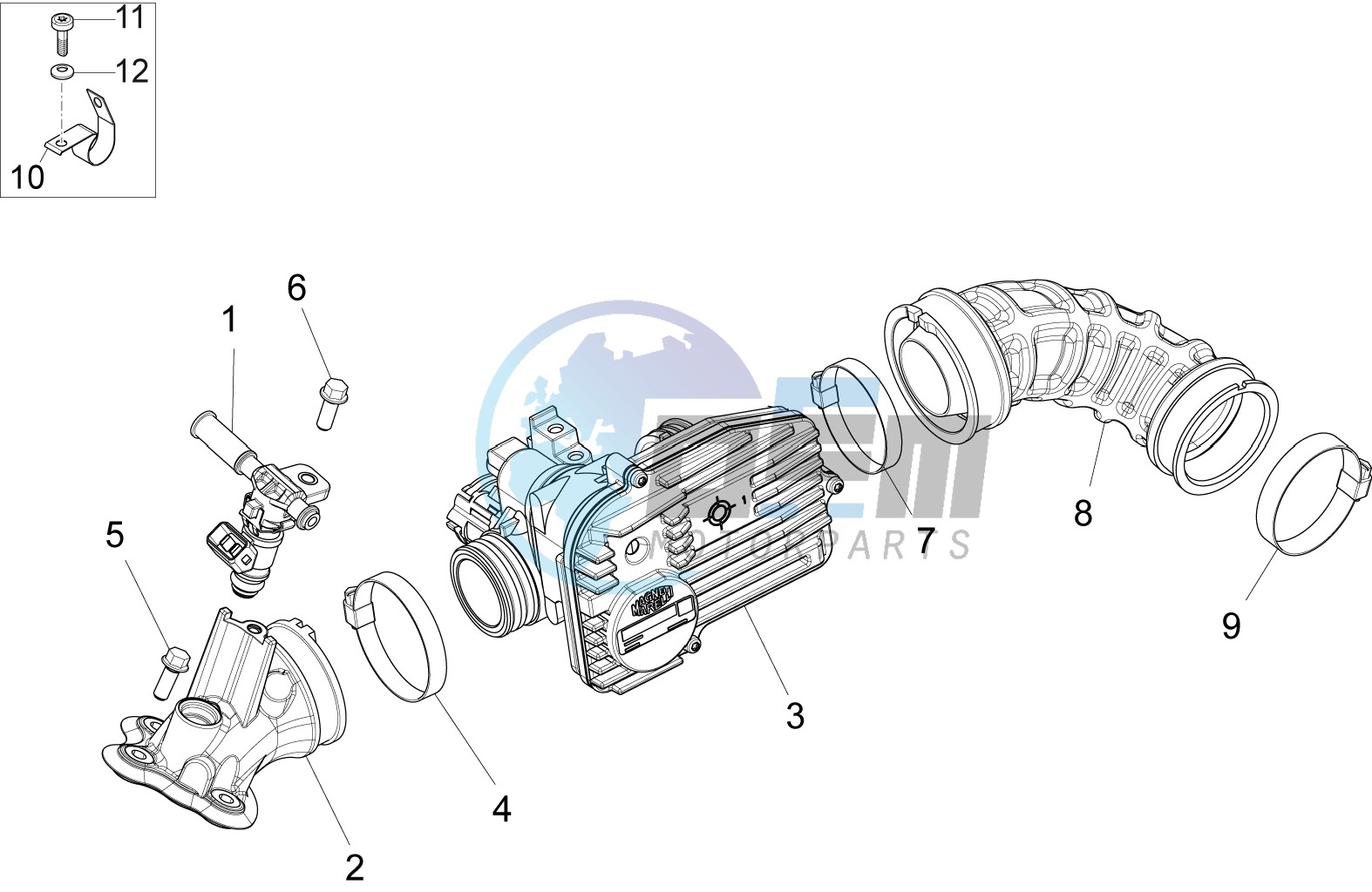 Throttle body - Injector - Union pipe