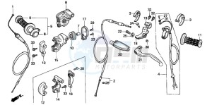 CR125R drawing HANDLE LEVER/SWITCH/CABLE