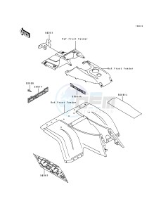 KLF 400 B [BAYOU 400 4X4] (B1-B3) [BAYOU 400 4X4] drawing DECALS-- GREEN- --- KLF400-B3- -