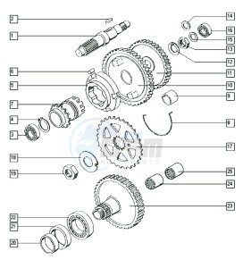 CLASSIC_25-45kmh_Y-K2 50 Y-K2 drawing Countershaft-mainshaft