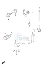 DF 25A drawing Sensor/Switch Tiller Handle w/Power Tilt