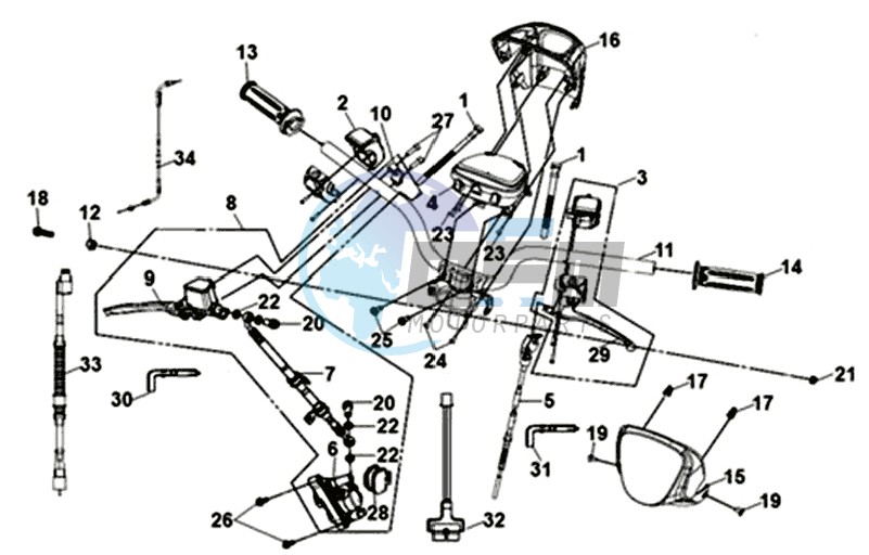 HANDLEBAR / BRAKE LEVERS CPLL / R