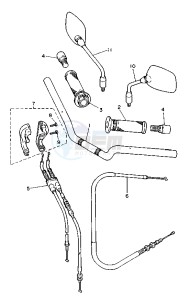 XJ S DIVERSION 600 drawing STEERING HANDLE -CABLE