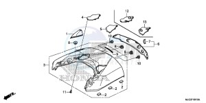 GL1800BF F6B Bagger - GL1800BF UK - (E) drawing REAR CENTER TOP COVER