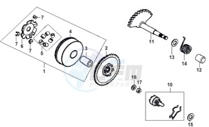 JET EURO X 50 drawing DRIVE PULLEY - GEARED SHAFT