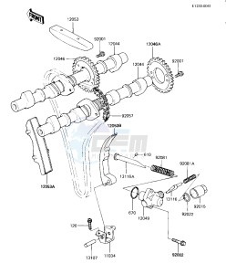 ZX 550 A [GPZ] (A1-A3) [GPZ] drawing CAMSHAFT_CHAIN_TENSIONER