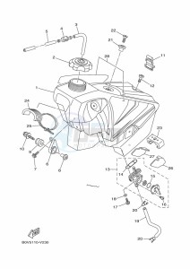 YZ250 (B9U6) drawing FUEL TANK