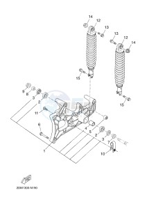 YP125R X-MAX125 (2DM7 2DM7) drawing REAR ARM & SUSPENSION