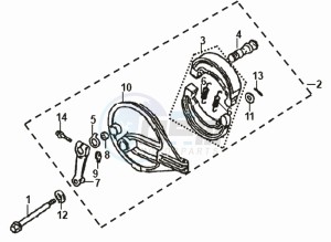 XS 125 drawing REAR BRAKE MOUNT