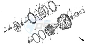 CBR600F4 drawing CLUTCH (CBR600F4/FS/FR)