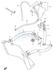 GSX-R750 (E2) drawing RADIATOR HOSE (MODEL T V)