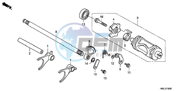 GEARSHIFT FORK/ GEARSHIFT DRUM