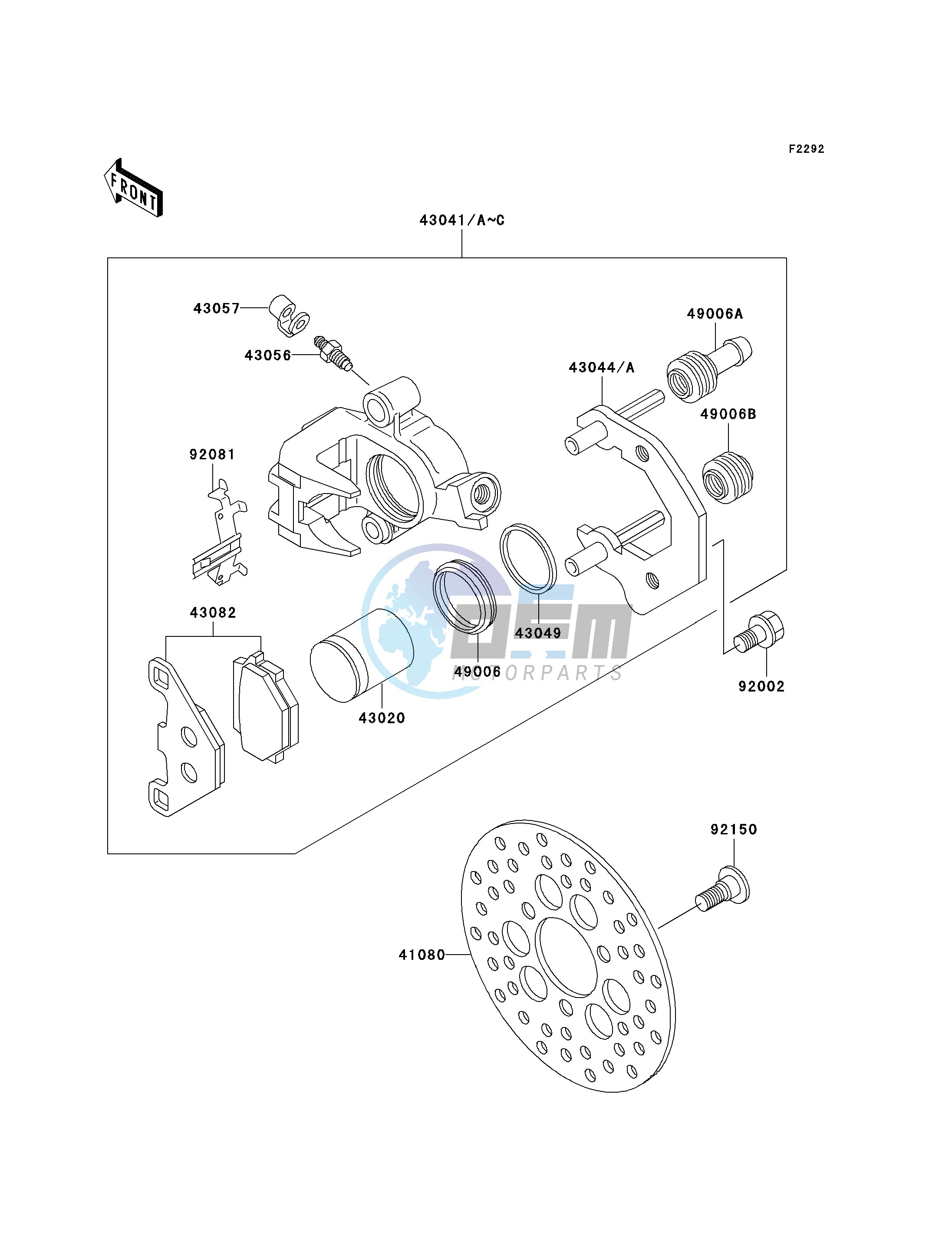 FRONT BRAKE-- KSF250-A15 - A17- -