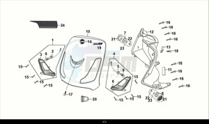 FIDDLE II 50 EFI (AF05W6-EU) (M2) drawing FRONT COVER - FRONT INNER BOX