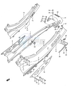 GSX750F (E28) drawing FRAME COVER (MODEL K L)