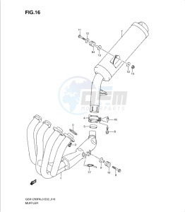 GSX1250 FA drawing MUFFLER