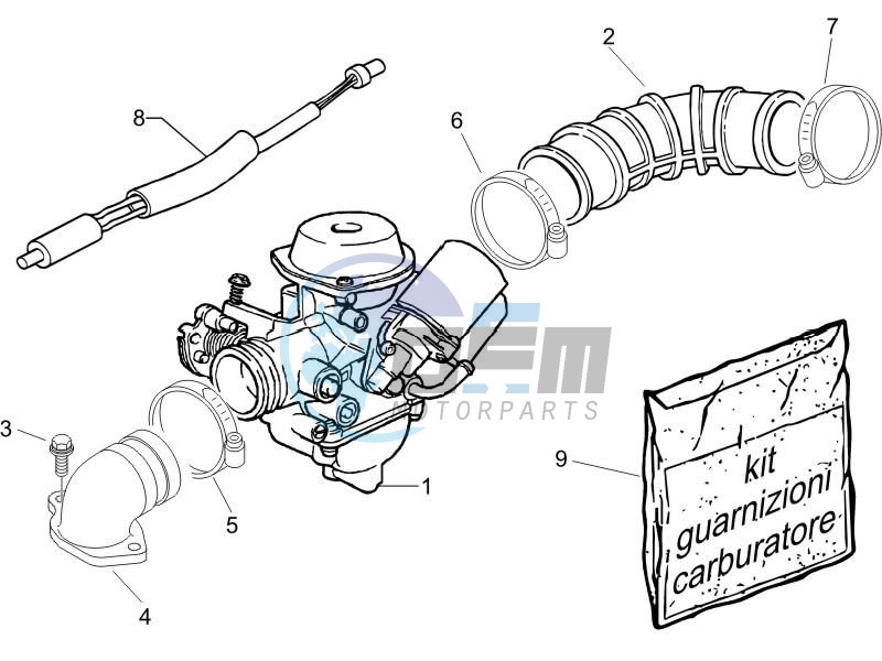 Carburettor assembly - Union pipe