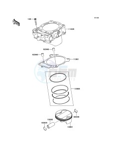 KX450F KX450FDF EU drawing Cylinder/Piston(s)