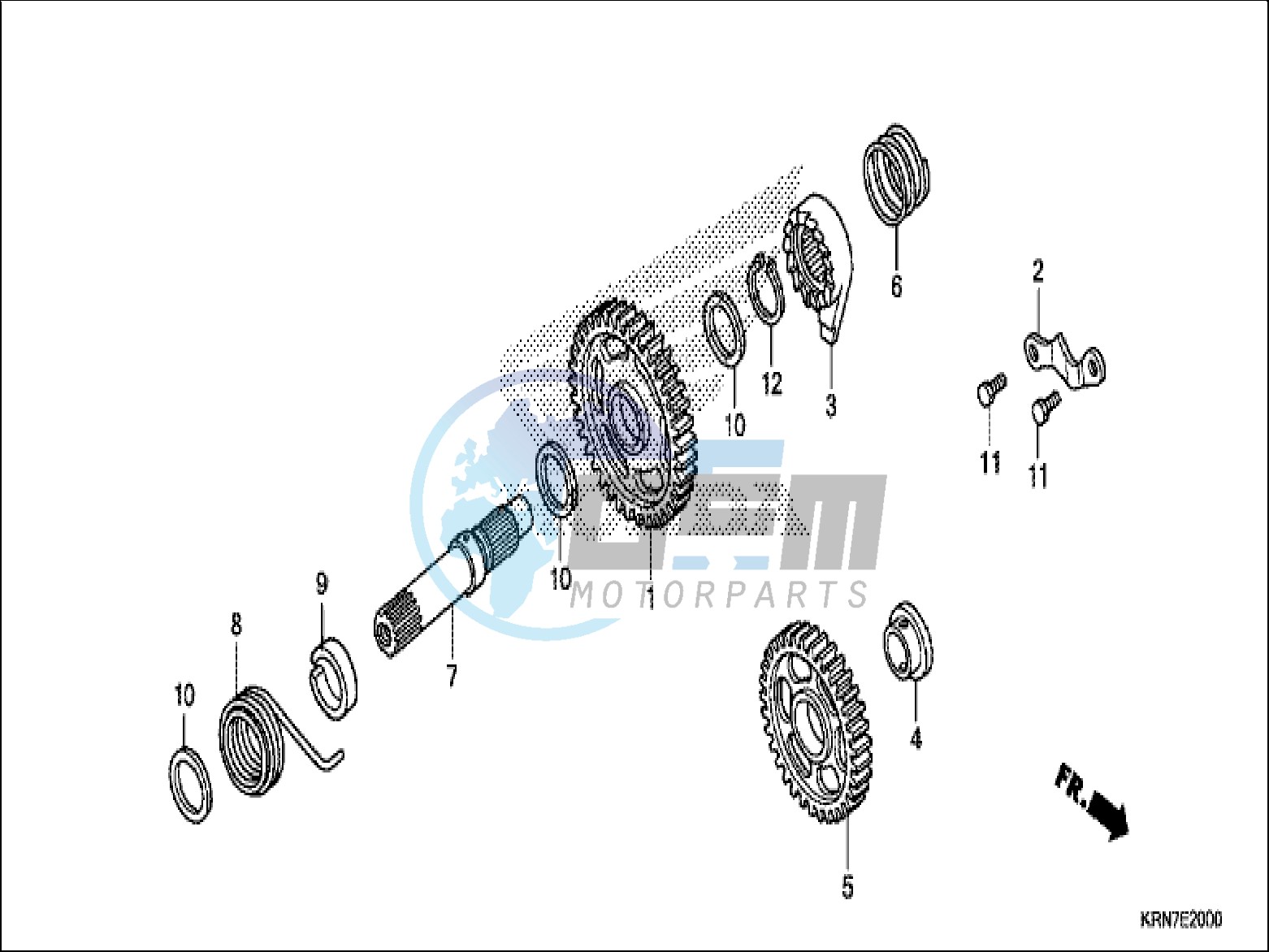 KICK STARTER SPINDLE