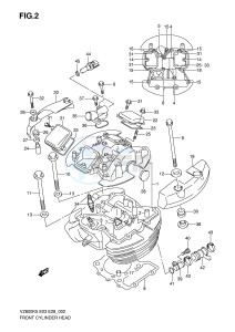 VZ800 (E3-E28) MARAUDER drawing FRONT CYLINDER HEAD (MODEL K5 K6 K7 K8)