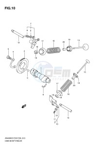 AN400 (E3-E28) Burgman drawing CAM SHAFT VALVE