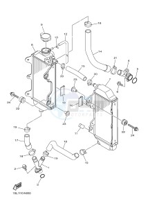 YZ450F (1SL5 1SL6 1SL7 1SL8) drawing RADIATOR & HOSE