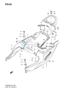 SV650S (E2) drawing SEAT TAIL COVER (SV650K8 UK8 AK8 UAK8)