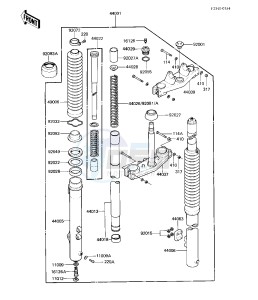 KX 125 B [KX125] (B1-B2) [KX125] drawing FRONT FORK -- KX125-B2- -