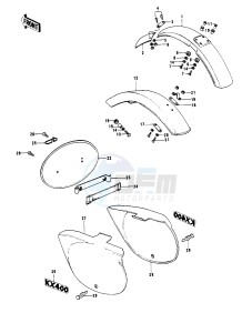 KX 400 A (-A2) drawing FENDERS_SIDE COVERS_NUMBER PLATE