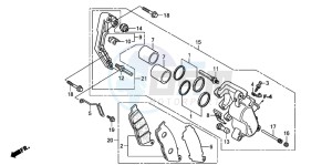 CB250 drawing FRONT BRAKE CALIPER