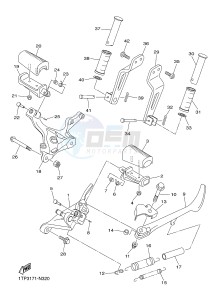 XVS950CU XV950 (2DE2) drawing STAND & FOOTREST