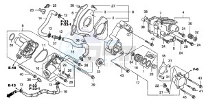 CB1300SA CB1300SUPERBOLD'OR drawing LEFT REAR COVER/WATER PUM P