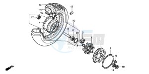 VT600C 400 drawing REAR WHEEL