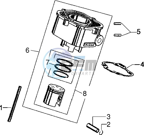 Cylinder-piston-wrist pin assy