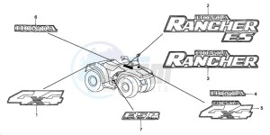 TRX350TM FOURTRAX 350 drawing MARK (A,2A)