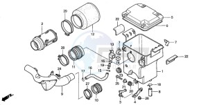 TRX350FE FOURTRAX 350 4X4ES drawing AIR CLEANER