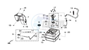 GTS 125I drawing FUEL TANK - FUEL CUT