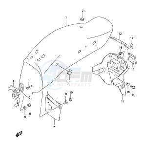 GZ250 (P19) drawing REAR FENDER (MODEL K2)