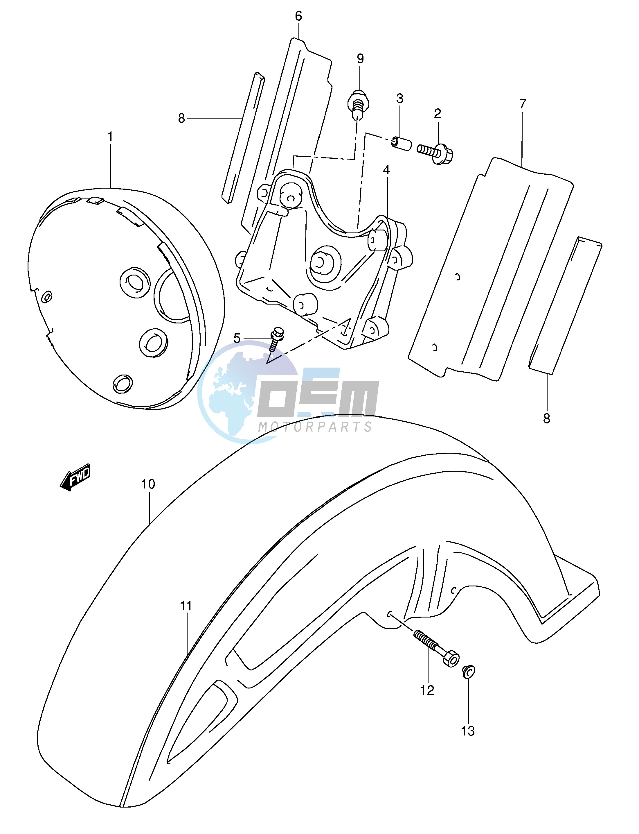 FRONT FENDER (MODEL W X)