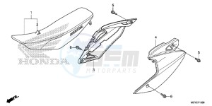 CRF450XE CRF450R Europe Direct - (ED) drawing SEAT/SIDE COVER