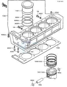 ZX 900 A [NINJA] (A1-A2) NINJA 900 drawing CYLINDER_PISTONS -- -E_NO. 030893- -