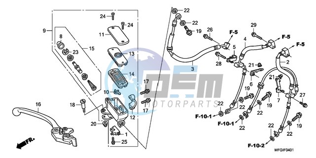 FR. BRAKE MASTER CYLINDER (CB600FA/FA3)