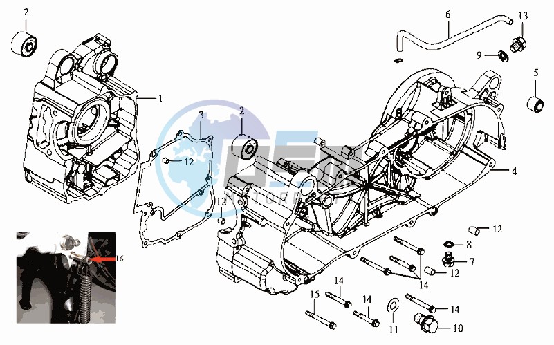 CRANKCASE RIGHT / START MOTOR